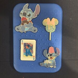 Disney Stitch Pin Set - Blue